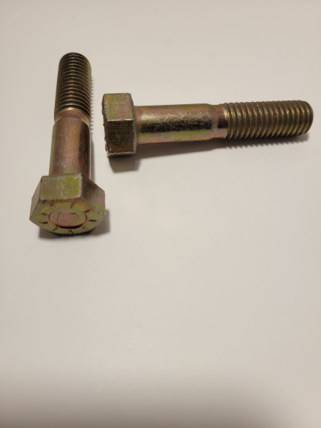 1/2-13 Grade 9 Hex Cap Screw Bolts – L-9 Alloy Steel, Yellow Zinc Plated – USA Made – Choose Your Length
