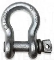 Screw Pin Shackle Steel 1045 3/16 Hot Dipped Galvanized