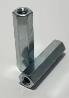 Coupling Hex Nut Grade A Steel 1/4-20x7/8 Zinc Clear *economy